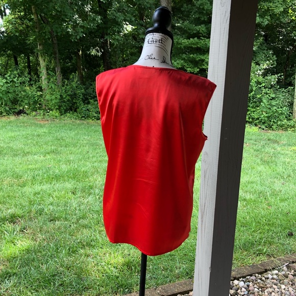 4/$25 Richie Tailor Top Blouse Medium M Red Orange - Picture 5 of 12